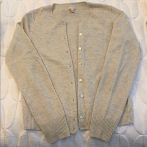 J.CREW 100% Cashmere button up Gray Cardigan
